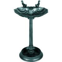 Outsunny Bain d'oiseaux abreuvoir antique 81 cm avec base de jardinière, mangeoire et bassin à oiseaux sur pied, bronze vert