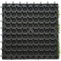 Outsunny Gazon synthétique 22 pièces tapis de gazon artificiel 30x30 cm hauteur d'herbe 25 mm drainage automatique vert