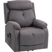 HOMCOM Fauteuil releveur électrique massant et chauffé, fauteuil inclinable, ports USB, repose-pied, 86x94x105cm, gris