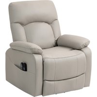 HOMCOM Fauteuil releveur électrique, fauteuil relax électrique avec fonction massage et chauffage, 89 x 94,5 x 103 cm, gris