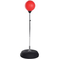 HOMCOM punching ball sur pied, hauteur réglable, avec gants de boxe, inclus pompe, pour entraînement boxe fitness, Rouge Aosom France