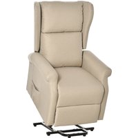 HOMCOM Fauteuil releveur fauteuil relaxant fauteuil électrique inclinable avec repose-pied style contemporain dim.72,5L x 94l x 109H cm crème