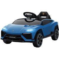 AIYAPLAY Voiture électrique enfant véhicule électrique Lamborghini 12V télécommande 2,4G et 2 moteurs vitesse max. 4 km/h bleu