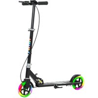 AIYAPLAY Trottinette enfants 3 à 8 ans, trottinette pliable à 2 roues LED roues lumineuses, 4 réglages en hauteur, noir