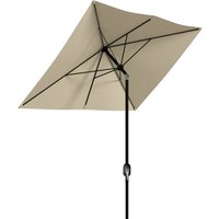 Outsunny Parasol rectangulaire inclinable 2x3 m avec manivelle toile polyester imperméabilisée haute densité 180g/m² crème