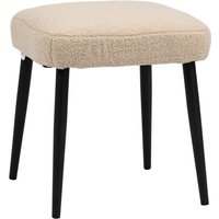 HOMCOM repose pied salon tabouret ottoman, en tissu laine bouclée, 42x42x44 cm, beige Aosom France