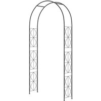 Outsunny Arche de Jardin arche à rosiers treillis plantes grimpantes style Fer forgé dim. 114L x 30l x 230H cm métal époxy Noir