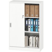 Vinsetto Armoire de Bureau 2 Portes coulissantes verrouillables dim. 80L x 40l x 120H cm 2 étagères en Bois Blanc