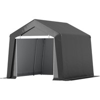 Outsunny Abri de jardin tente de stockage portable pour extérieur avec cadre en acier galvanisé et grande porte 3 x 3 m gris