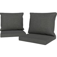 Outsunny Lot de 4 coussins de chaise d'extérieur, coussins de jardin, housses amovibles et lavables, pour extérieur, gris foncé