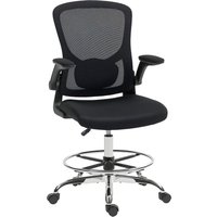 HOMCOM Fauteuil de bureau ergonomique, régalable, modulable, bureau, confort bureau en acier, polyester noir incl. avec repose-pieds Aosom France