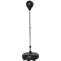 HOMCOM Punching ball sur pied réglable hauteur 133 -151 cm, sac de frappe sur pied 2 gants base lesté 45 x 45 x 133-151 cm noir