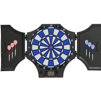 SPORTNOW Cible jeu de fléchettes électronique refermable 2 portes 31 jeux jusqu'à 8 joueurs affichage LCD haut-parleur noir Aosom France