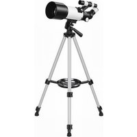 Outsunny Télescope astronomique adultes et débutants 70 mm, télescope réfracteur 40X/16X trépied réglable, 80 x 80 x 135 cm blanc