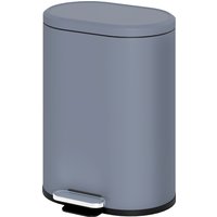 HOMCOM Poubelle cuisine 6L, poubelle à pédale en métal avec seau intérieur, couvercle à fermeture douce, 24,5x21,5x29,5cm, gris