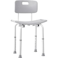 HOMCOM Chaise de Douche Siège de Douche Ergonomique Hauteur réglable Pieds antidérapants Charge Max. 136 Kg alu HDPE Gris
