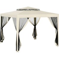 Outsunny Tonnelle barnum de jardin 3L x 3l m avec 4 moustiquaires amovibles - double toit - beige