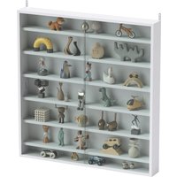 HOMCOM Vitrine pour collection vitrine murale 80 x 9,5 x 83 cm 6 étagères réglables en hauteur 2 portes coulissantes en verre