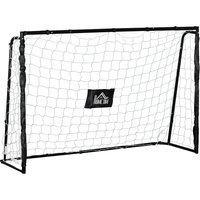 HOMCOM But de football cage de foot châssis métal filet PE piquets & outil inclus dim. 186L x 62l x 123H cm noir blanc