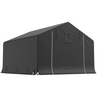 Outsunny Abri de jardin tente de stockage imperméable abri moto porte enroulable fermeture éclair, 300 x 300 x 210 cm, gris foncé