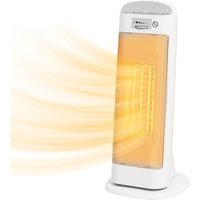 HOMCOM Chauffage d'appoint en céramique 2000 W, radiateur électrique soufflant 4 modes, thermostat réglable, 20x20x49cm, blanc