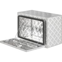 HOMCOM Boîte à outils pour camion en aluminium, 60,9 x 35,5 x 40,6 cm, coffre de rangement 76 L avec serrure et clés, argent