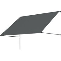 Outsunny Store banne manuel auvent rétractable Inclinaison réglable 195 x 120 cm protection UV aluminium polyester gris foncé