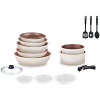 Batterie de cuisine Arthur Martin Batterie 18 pieces creme AM1453 CREME