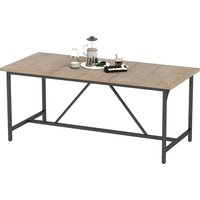 HOMCOM Table à manger rectangulaire pour 6-8 personnes table de cuisine style industriel 180 x 80 x 75,5 cm effet bois naturel