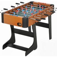 SPORTNOW Baby-foot pliable en bois table de babyfoot pliable sur pied avec 2 balles 22 joueurs, 118 x 107,5 x 78 cm, marron