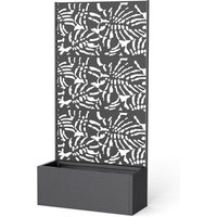 Outsunny Jardinière avec treillis, bac à fleurs, avec brise-vue, pour plantes grimpantes, métal, 90 x 37,5 x 180 cm, noir