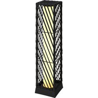 Outsunny Lanterne de jardin en rotin Lampadaire solaire extérieur avec LED Allumage et extinction automatiques Étanche IP44 Noir