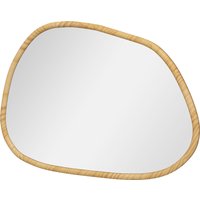 HOMCOM Miroir mural miroir décoratif forme organique avec cadre en bois horizontal ou vertical 80 x 60 cm naturel