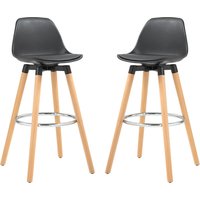 HOMCOM Lot de 2 tabourets de bar, chaises de bar avec dossier et repose-pieds, assise rembourrée, 43 x 43 x 91 cm, noir
