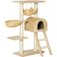 PawHut Arbre à chat griffoir arbre à grimper stable à plusieurs niveaux centre d'activités hauteur 98 cm beige Aosom France