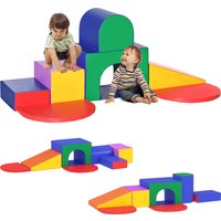 HOMCOM 7 blocs de construction en mousse XXL - jeux éducatif - module motricité - certifiés normes EN71-1-2-3 - mousse EPE revêtement PU multicolore