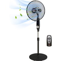 HOMCOM Ventilateur sur pied hauteur réglable oscillant 85° 3 vitesses 50 W avec écran LED télécommande minuterie Ø 42 cm noir