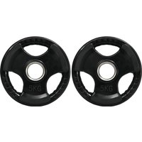 SPORTNOW Disques de poids, plaques de poids 2 x 5 kg, à trois poignées avec trous de Ø 50 mm, couverture en caoutchouc, noir