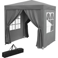 Outsunny Tonnelle de Jardin Tente Pliante Barnum Pop-up 2 x 2 m 4 parois latérales Amovibles 2 fenêtres Sac de Transport, Gris
