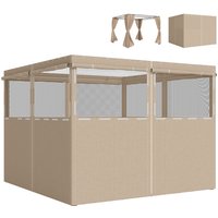 Outsunny 4 Pack Replacement Gazebo Curtains Privacy Panel for Most 3 x 3 m Gazebo, Outdoor Shelter Sidewalls, Khaki | Aosom Ireland