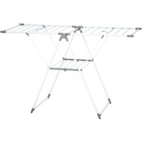 HOMCOM Séchoir à linge pliable étendoir linge intérieur avec bras articulés réglables en métal 156,5 x 61,5 x 97 cm blanc