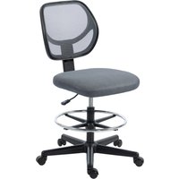 Vinsetto Chaise bureau ergonomique, fauteuil de bureau avec repose-pieds, chaise à dessin en maille, hauteur réglable, gris foncé