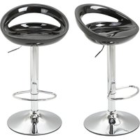 HOMCOM Lot de 2 tabourets de bar chaises de bar hauteur réglable dossier et repose-pieds pivotant à 360° 46x41x76-96cm noir