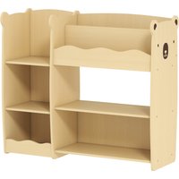AIYAPLAY Meuble rangement enfant 3 niveaux, étagère de rangement pour jouets enfants avec étagères ouvertes, 92x29x79cm, naturel
