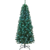 HOMCOM Sapin de Noël artificiel 180 cm, arbre de Noël, lumières LED synchronisées colorées et télécommande, 899 pointes, vert