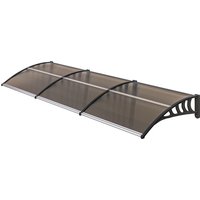 Outsunny Auvent de porte toit marquise en polycarbonate auvent de porte d'entrée bord en aluminium contre la pluie et UV