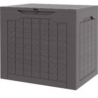 Outsunny Coffre de rangement extérieur 93L avec poignées encastrées, malle de rangement extérieur étanche 56 x 41 x 50 cm, marron