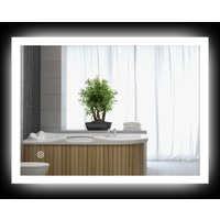 kleankin Miroir mural lumineux LED pour salle de bain 80 x 60 cm 3 couleurs luminosité réglable interrupteur tactile transparent