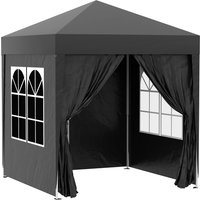 Outsunny Tonnelle de jardin extérieure tonnelle pliante pop-up réglable en hauteur protection UV 2 x 2 m noir