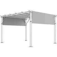 Outsunny Lot de 2 toiles de rechange pergola rétractable 4,9 x 1,2 m pour pergola de 3 x 3 m polyester protection UV gris clair